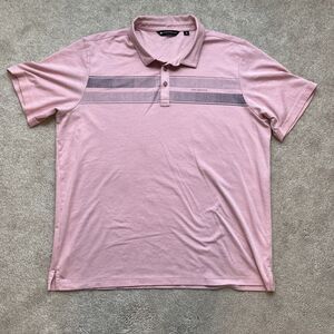 Travis Mathew Polo Shirt Mens XXL Pink Golf Short Sleeve Stretch Preppy Casual